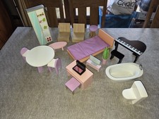 Wooden Barbie Size Dolls House Furniture Bundle 