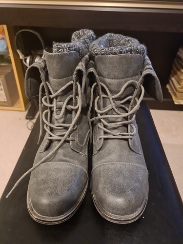 Grey lace boot - boot, tartan