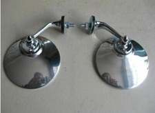 Pair of Lucas Style Classic Car Chrome Door / Wing Mirrors with Flat Glass