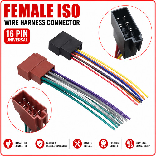Female iso wiring harness - female,