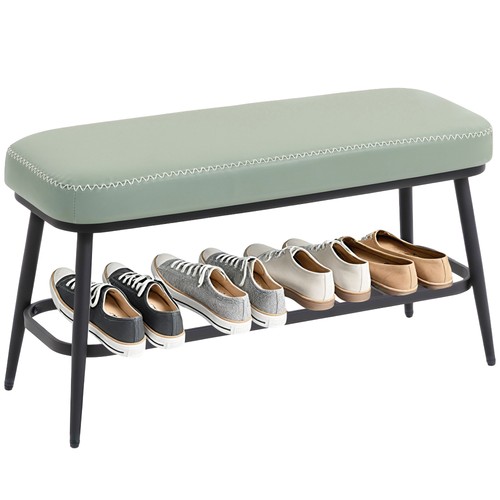 Homcom shoe bench - bench,, leather