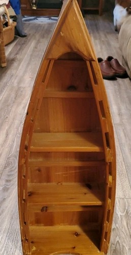 Wooden boat curio shelf - wooden,
