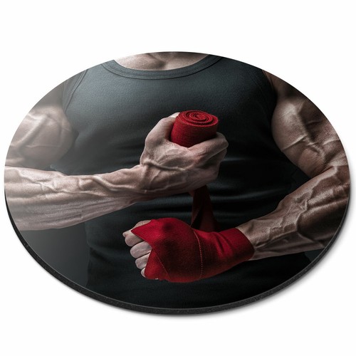 Round mouse mat - boxer, boxing