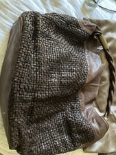 Pura Lopez Brown Woven Leather