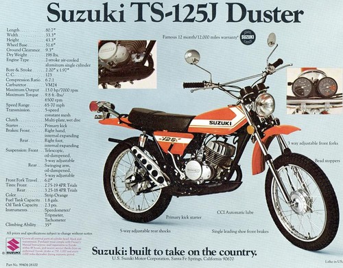 1972 suzuki 125j duster - 1972, ts-125j