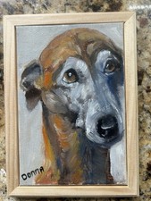 Brindle greyhound head. Small