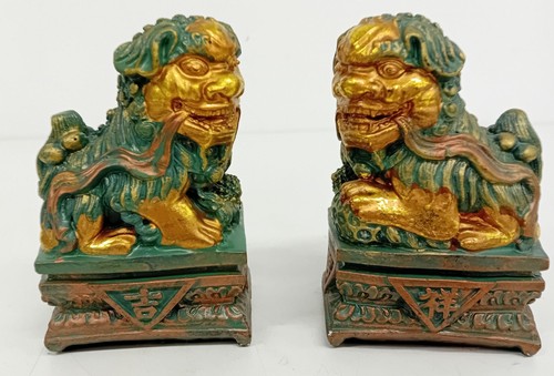 Chinese foo dog statues pair - chinese,