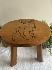 Rustic Carved 3 Legged Milk /