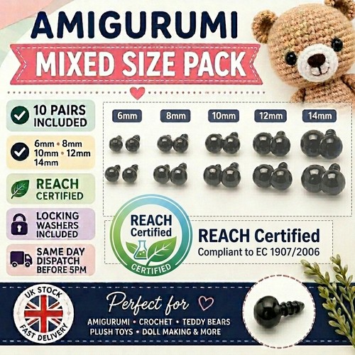 Amigurumi safety eyes mixed - safety,