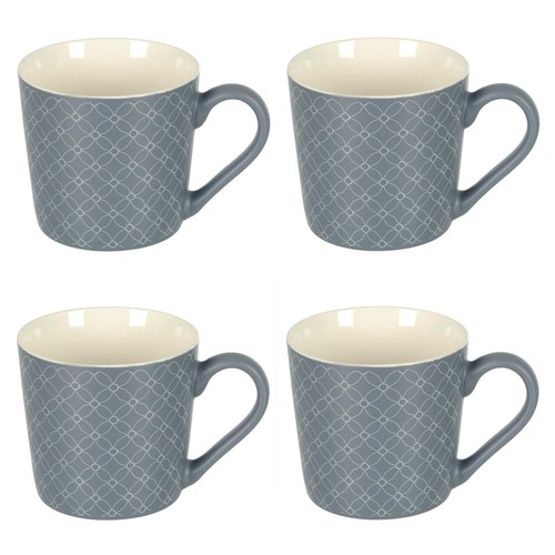 Grey stoneware coffee mugs set - stoneware,