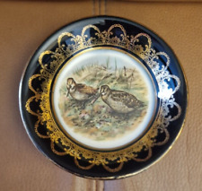 Arklow Pottery small black dish featuring woodcocks