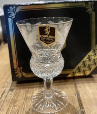 Vintage Edinburgh Crystal Sherry Thistle Glass Scotland Boxed rare 