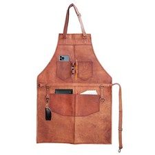 Genuine Leather Apron BBQ Butcher Chef Cook Blacksmith Barber Apron New BROWN