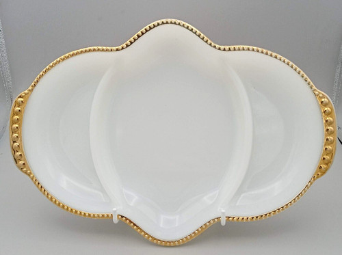 Fire king milk glass - fire, beaded