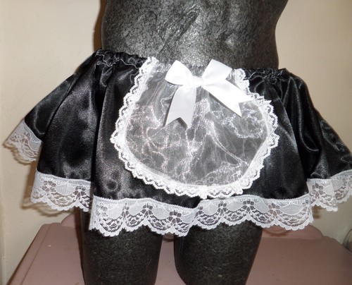 Adult sissy black satin french - sissy,