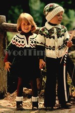Knitting Pattern Children's Fair Isle/Jacquard Tunic/Dress/Jacket/Socks/Hat. 