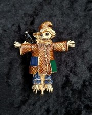 Enamel Scarecrow & Crow Bird