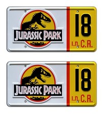 Jurassic Park | Jeep Wrangler | #18 | STAMPED Replica Prop License Plate Combo