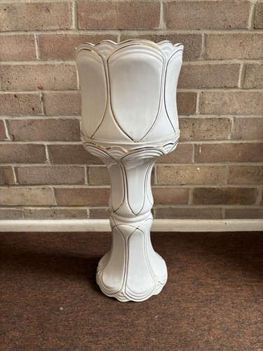 Vintage jardiniere plant stand - jardiniere,