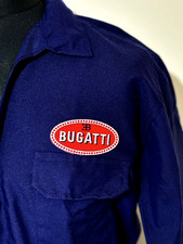 Retro Bugatti Badged Zip Front Navy Boiler Suit Overalls Size L 42-45 Inch Chest