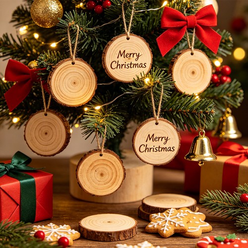 Pcs wood slices - with, hole