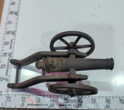 Vintage cast iron toy - toy, cannon