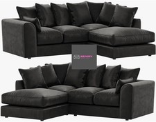 PLUSH VELVET L-SHAPED CORNER SOFA SET LEFT-HAND/RIGHT-HAND UNIVERSAL DYLAN