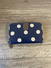 Cath Kidston Women's Oilcloth Purse Wallet Blue Polka Dots, 4"-6" Cotton Zip