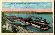 Municiple Terminals & Federal Barge Lines Memphis Tennessee postcard Posted 1936