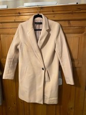 Zara Size m Mid length Light Pink Oversized Drop Shoulder Coat Single Button