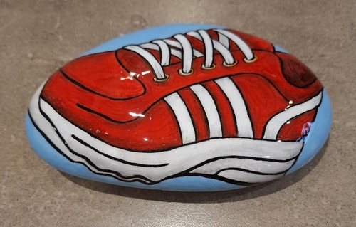 Hand painted stone - hand,