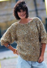 ~ Twilleys Knitting Pattern For Lady's Mohair-Mix Zig Zag Boat Neck Sweater ~