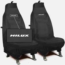 FOR TOYOTA HILUX -HEAVY DUTY FRONT 2X PREMIUM SEAT COVERS WATERPROOF BLK