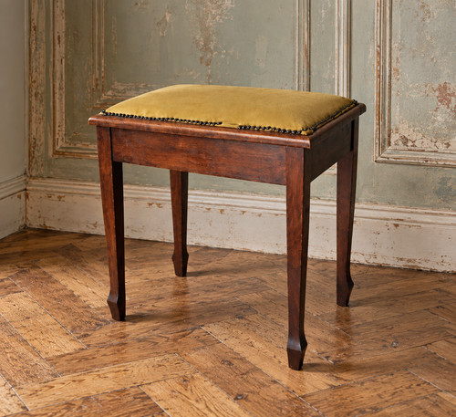 Vintage wooden piano stool - vintage,