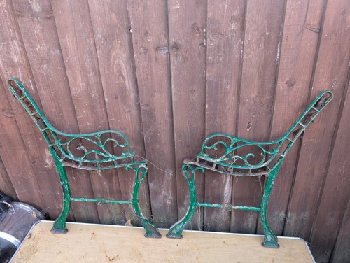 Vintage cast iron garden bench - garden,