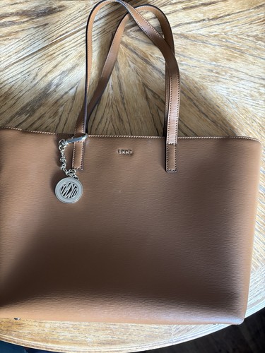 Dkny tote bag brown leather - bag,
