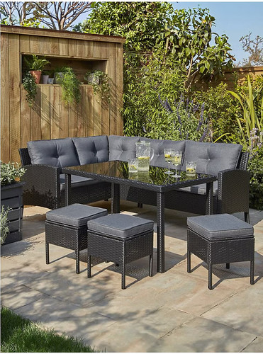 Black outdoor corner rattan - corner,