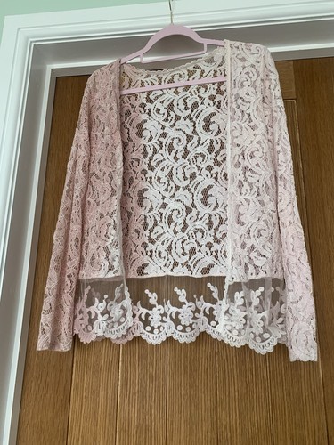 Pink lace cover over shrug - pink,