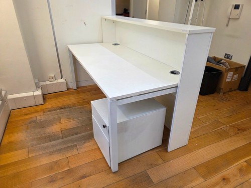 White reception desk - white,