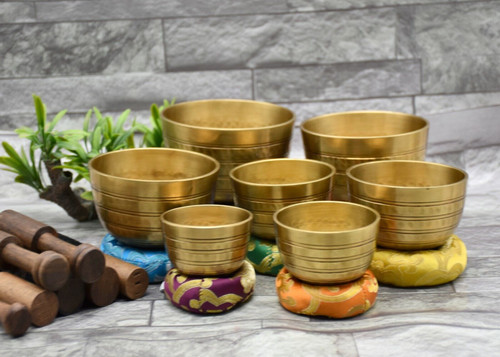 Hand hammered singing - bowls,