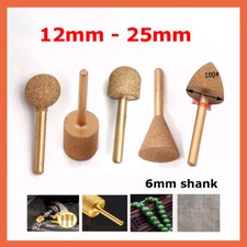 Brazing Diamond Burr Grind Drill Bit 12-25mm Die Grinder 6mm Shank Coarse/Fine