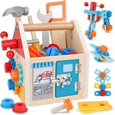 Vanplay Kids Tool Set Wooden Toys Toddler Toys Kids Tool Bench Toys for 3 Year 