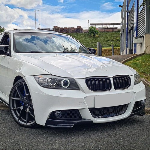 Pair gloss black front bumper - front,