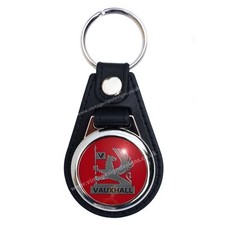 VAUXHALL CLASSIC GRIFFIN RED FAUX LEATHER KEY RING / KEY FOB