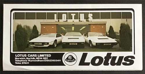 Lotus car range - lotus, brochure