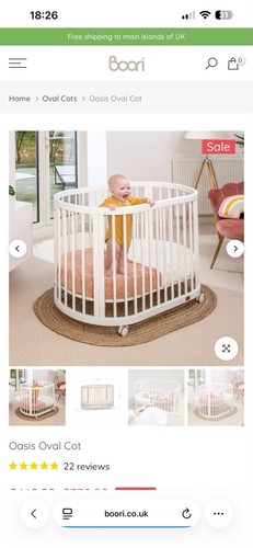 Boori oasis oval cot with - oasis,