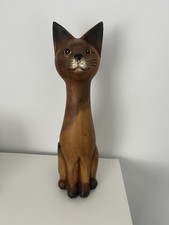Large Wooden Cat Figurine 50cm