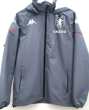 ASTON VILLA Football Rain Jacket Kappa Grey Hooded Mens Small S