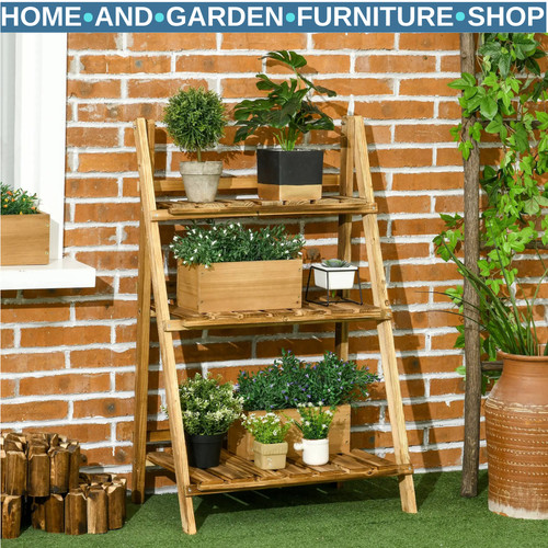 Tier wooden plant stand for - tier,
