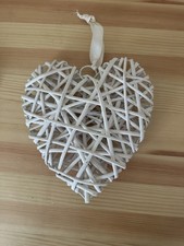 White Wicker Heart Wall